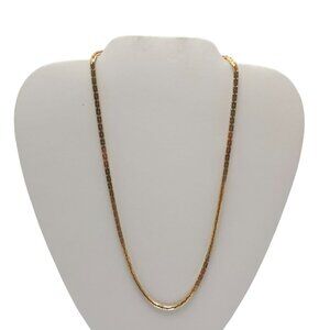 Sarah Coventry Boston Box Link Chain Long Necklace Gold Tone Vintage